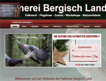 Tablet Screenshot of falknerei-bergischland.de